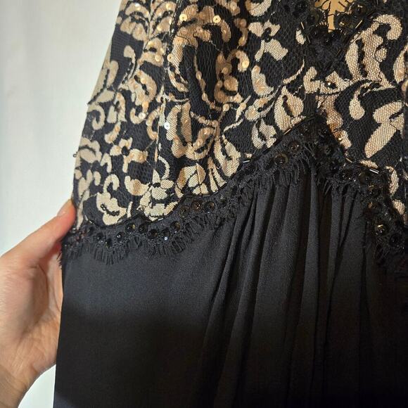 Tadashi Collection Sequin Maxi Gown Dress Halter Lace Event Lined Y2K Glam 6 - Picture 5 of 10